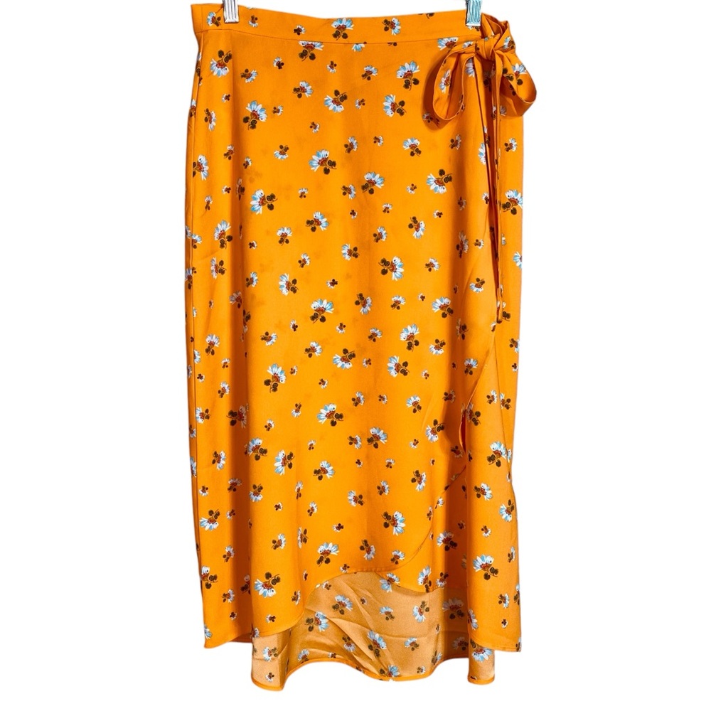 LOFT Floral Wrap Skirt - Picture 2 of 7